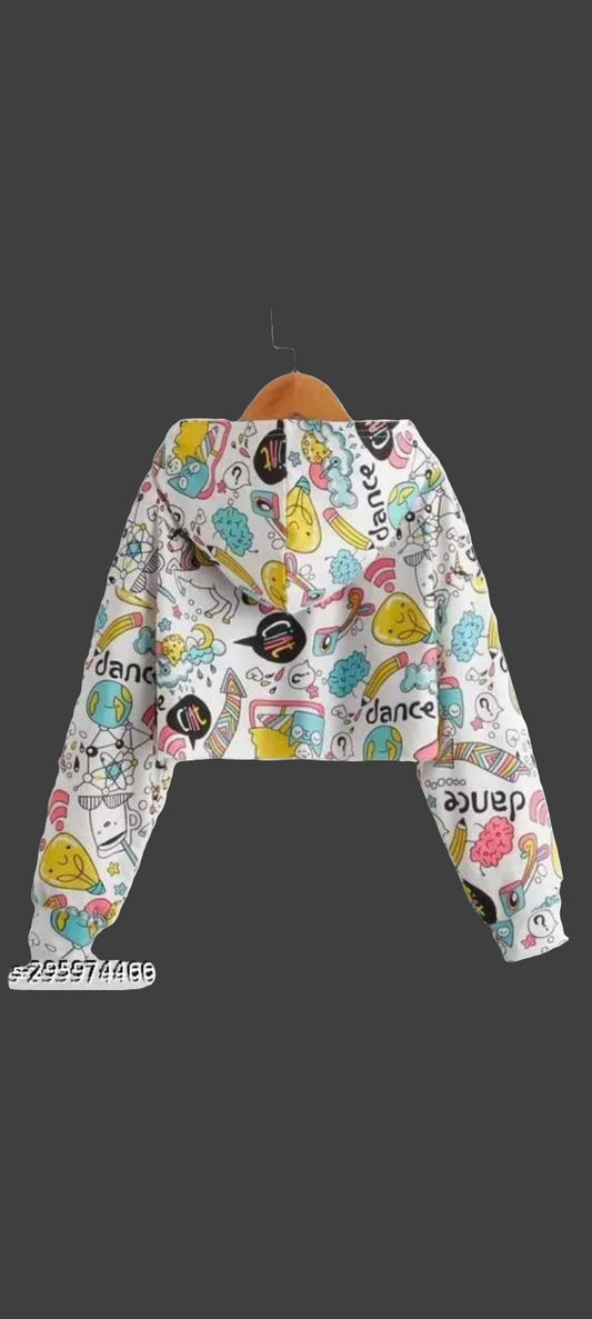 Girls printed croptop hoodies
