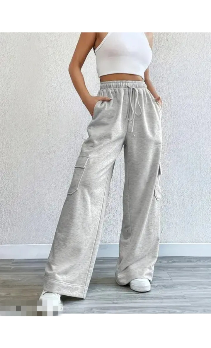 Women cotton trousers pant with 6pockets