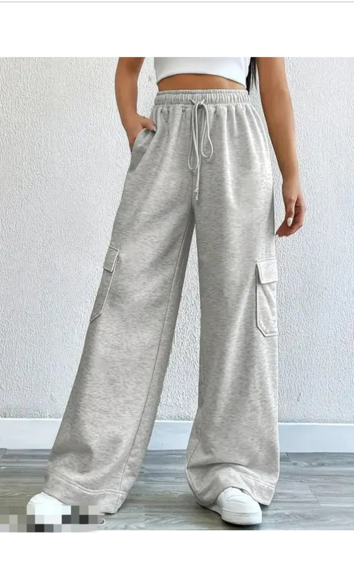 Women cotton trousers pant with 6pockets