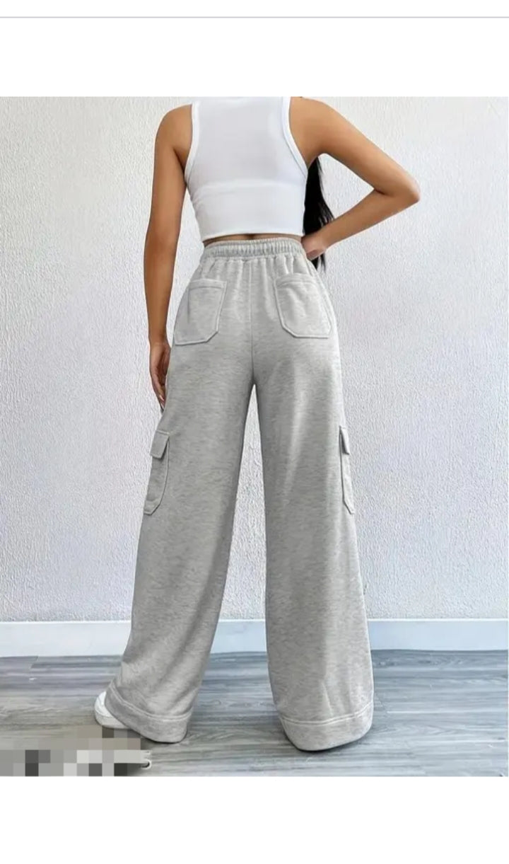 Women cotton trousers pant with 6pockets