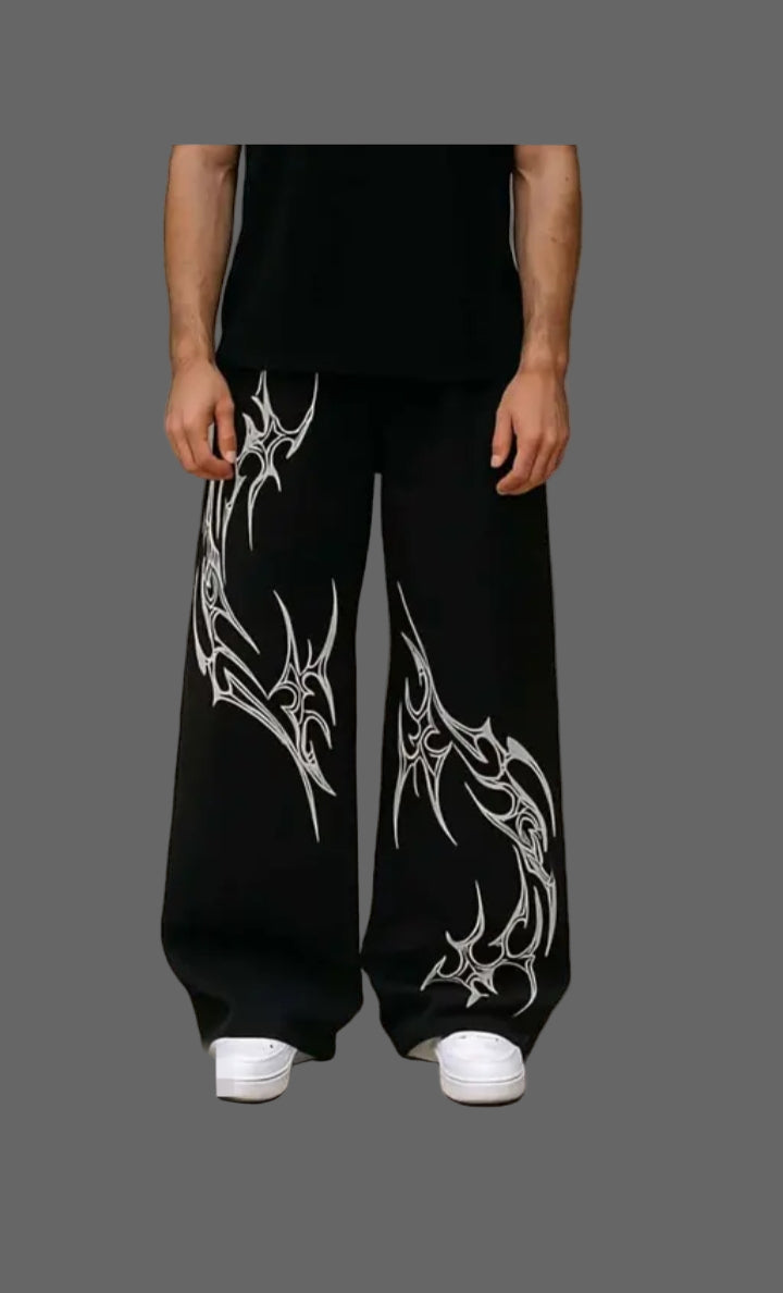 Printed solid trouser for men's